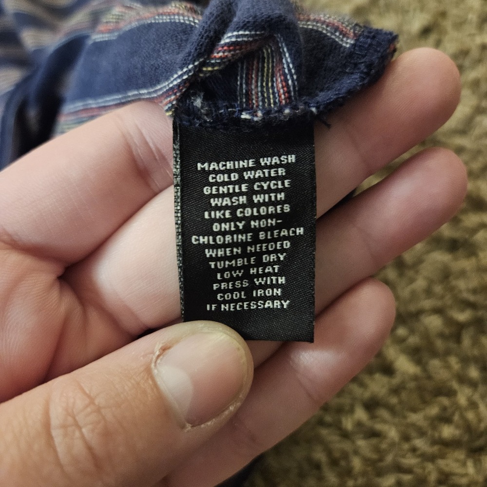 Ralph Lauren Polo Jeans Co. Men's Short Sleeve Polo Shirt Navy Striped Size XL - Picture 4 of 5